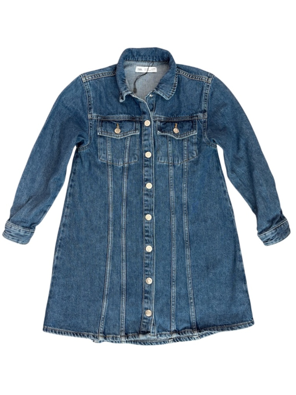Zara Girls Denim Shirt Dress Size 10 - Picture 2 of 9